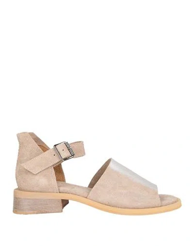 Moma Woman Sandals Taupe Size 7 Leather In Gray