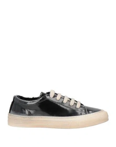 Moma Woman Sneakers Black Size 8 Leather In Multi