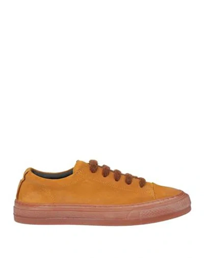 Moma Woman Sneakers Marigold Size 7.5 Leather In Orange