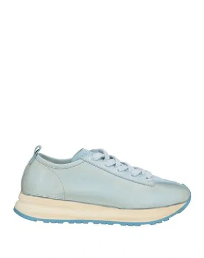 Moma Woman Sneakers Sky Blue Size 8 Leather