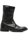 Moma Word Leather Ankle Boots In Black