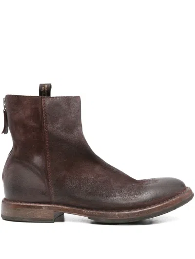 Moma Zip-detail Leather Boots In Brown