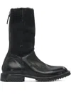 Moma Zip-detail Shearling-trim Boots In Black