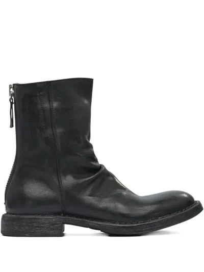 Moma Zip-detail Slouch Ankle Boots In Black