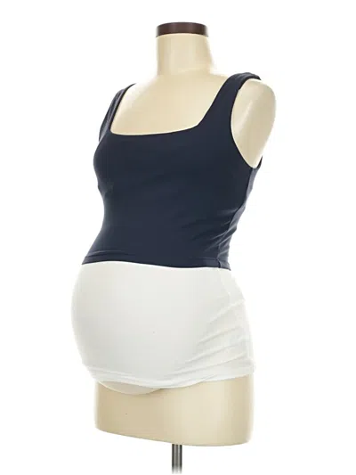 Pre-owned Momanda Tank Top Blue Strapless Neckline Tops