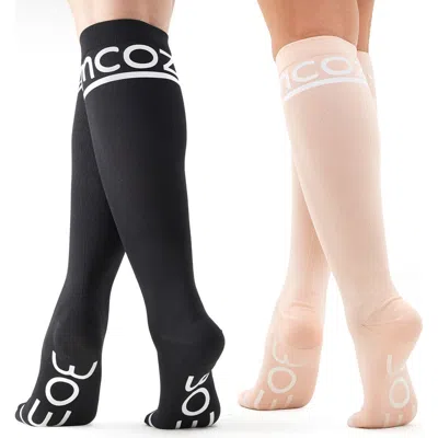 Momcozy Assorted 2-pack Knee High Maternity Compression Socks In Black And Pink