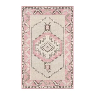 Momeni Anatolia Design No. 1 Medallion Indoor Rectangular Accent Rug In Pink
