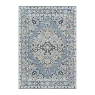 Momeni Anatolia Design No. 5 Medallion Indoor Rectangular Accent Rug In Blue