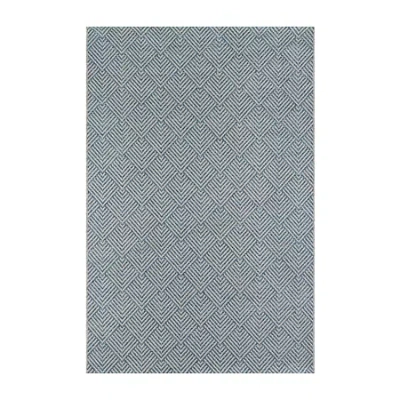 Momeni Como 3 Geometric Indoor Outdoor Rectangular Accent Rug In Blue