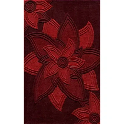 Momeni Delhi 40 Floral Hand Tufted Indoor Rectangular Accent Rug In Red