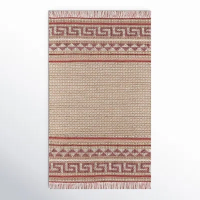 Momeni Esme Hand-woven Flatweave Beige/pink Area Rug In Beige,pink;beige,pink