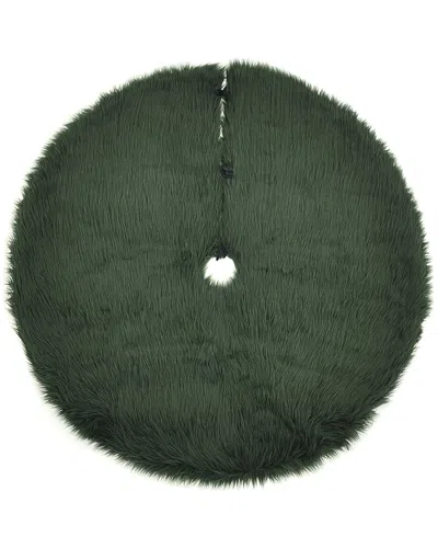 Momeni Furry Tree Skirt Modern Solid Rug In Green