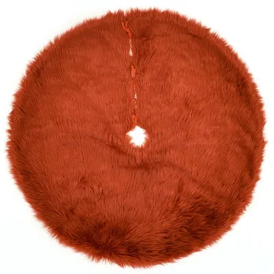 Momeni Furry Tree Skirt In Red