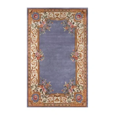 Momeni Open Fields Bordered Hand Tufted Indoor Rectangular Accent Rug In Blue