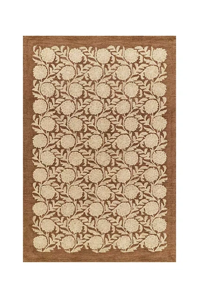 Momeni Oxford Floral Tufted Wool Rug In Brown