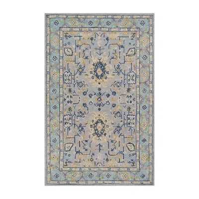 Momeni Tangier 30 Bordered Hand Tufted Indoor Rectangular Accent Rug In Blue