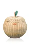 Momiji Apple Large Rattan Storage Basket In Brown