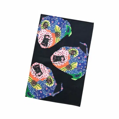 Mommani Threads "pup Popstar" Handmade Linen-cotton Tea Towels, Set Of Two