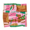 Momme Studio Women's Afternoon - Pink Neck Silk Scarf In Brown/green/pink