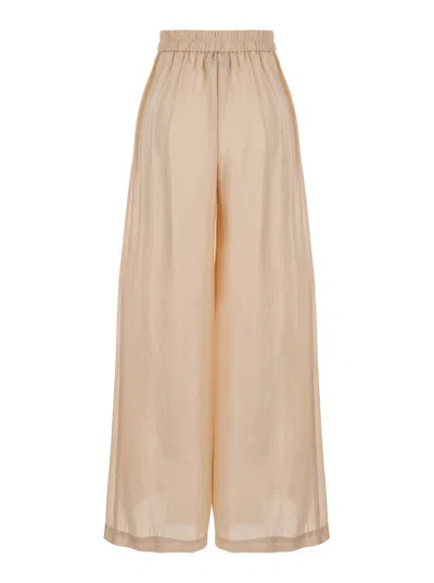 Momoní Boto' Beige Palazzo Pants With Pences