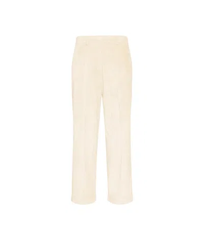 Momoní Dango Pants In Stretch Corduroy In White