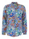 Momoní 'meudon' Light Blue Shirt With All-over Floral Print In Multicolor