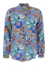 Momoní 'meudon' Light Blue Shirt With All-over Floral Print In Multicolor