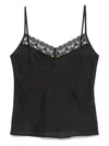 Momoní 'paine' Black Top With V Neck And Lace Embellishment On The Front In 黑色