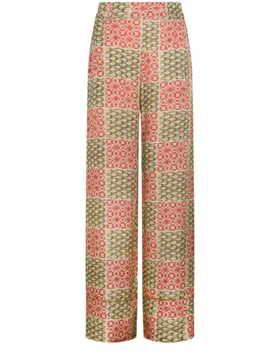 Momoní Patterned Casual Pants In Nude