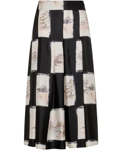 Momoní Patterned Skirt In Black