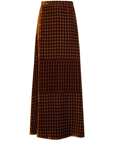 Momoní Patterned Skirt In Brown