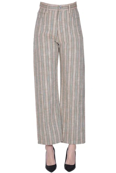Momoní Striped Trousers In Sand