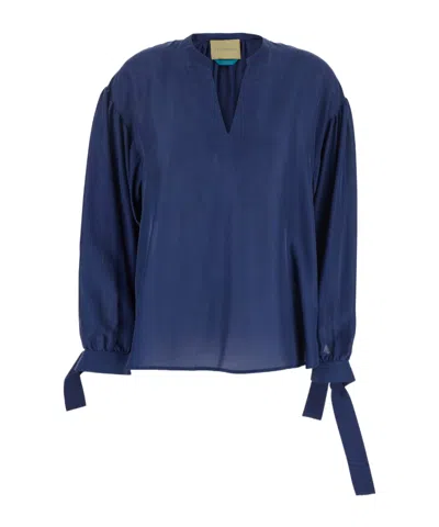 Momoní V-neck Blouse In Blue