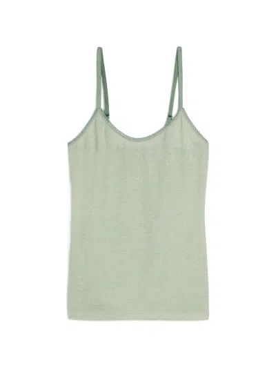 Momoní Airelle Lurex-jersey Top In Green