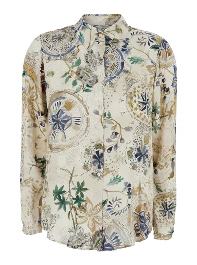 Momoní Momoni All-over Botanical Print Shirt In Multi