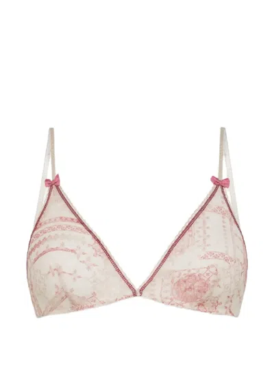 Momoní Amethist Floral-print Bra In Neutral