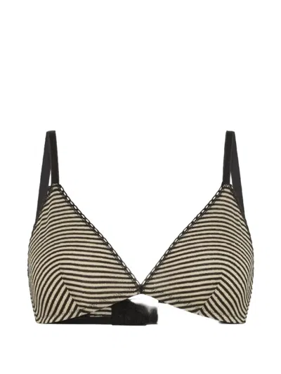 Momoní Amethist Striped Bra In Black