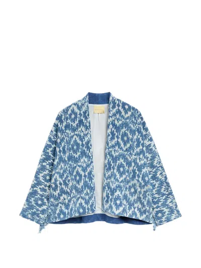 Momoní Ara Printed Tassel-detail Jacket In Blue