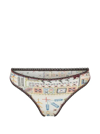 Momoní Arca Print-embellished Briefs In Brown