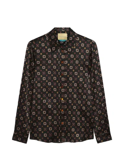 Momoní Arles Printed Long-sleeve Shirt In Black