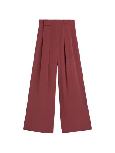 Momoní Aspen Pleated Palazzo Pants In Burgundy