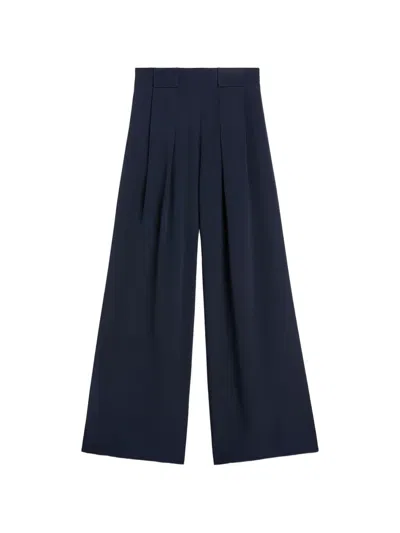 Momoní Aspen Pleated Palazzo Trousers In Blue