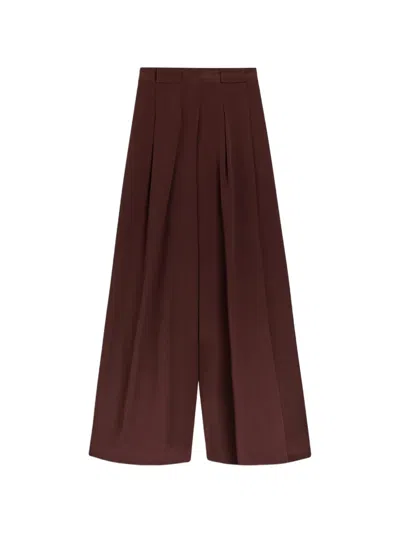 Momoní Aspen Wide-leg Trousers In Brown