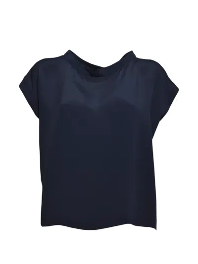 Momoní Band-collar Shirt In Blue