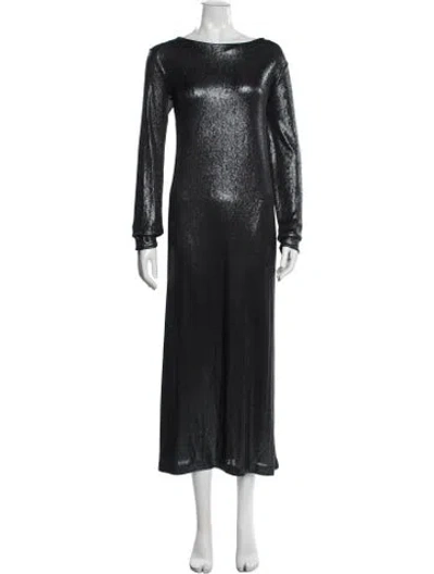 Pre-owned Momoní Bateau Neckline Long Dress In Gray