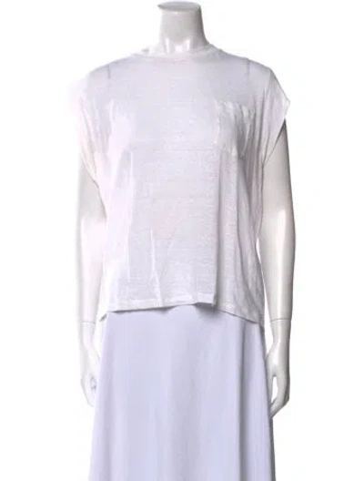 Pre-owned Momoní Bateau Neckline Short Sleeve T-shirt In White