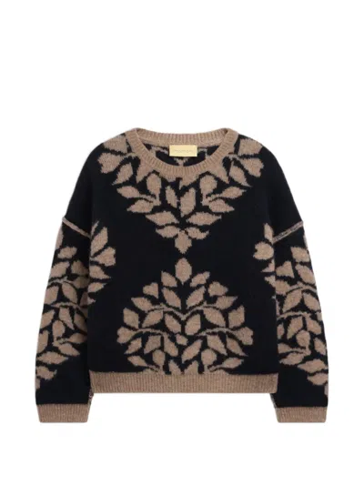Momoní Berg Jacquard-knit Sweater In Black