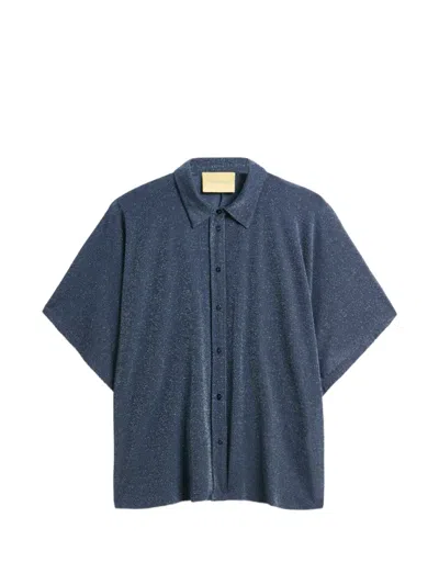 Momoní Brooklyn Lurex Shirt In Blue