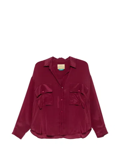 Momoní Button-down Shirt With Chest Pocket In Burgundy