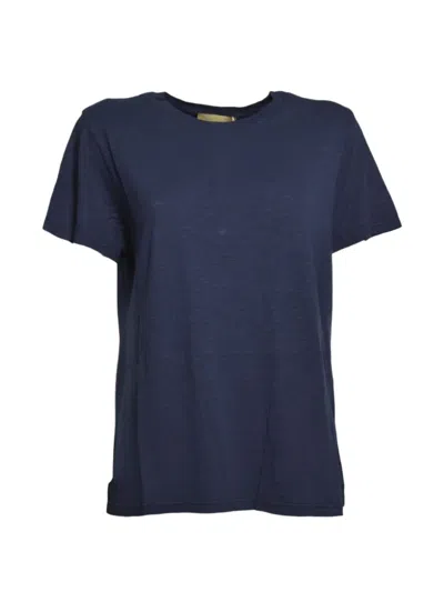 Momoní Calavera Short-sleeve Slub-texture T-shirt In Blue